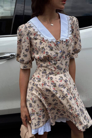 Сукня з шортиками молочна 