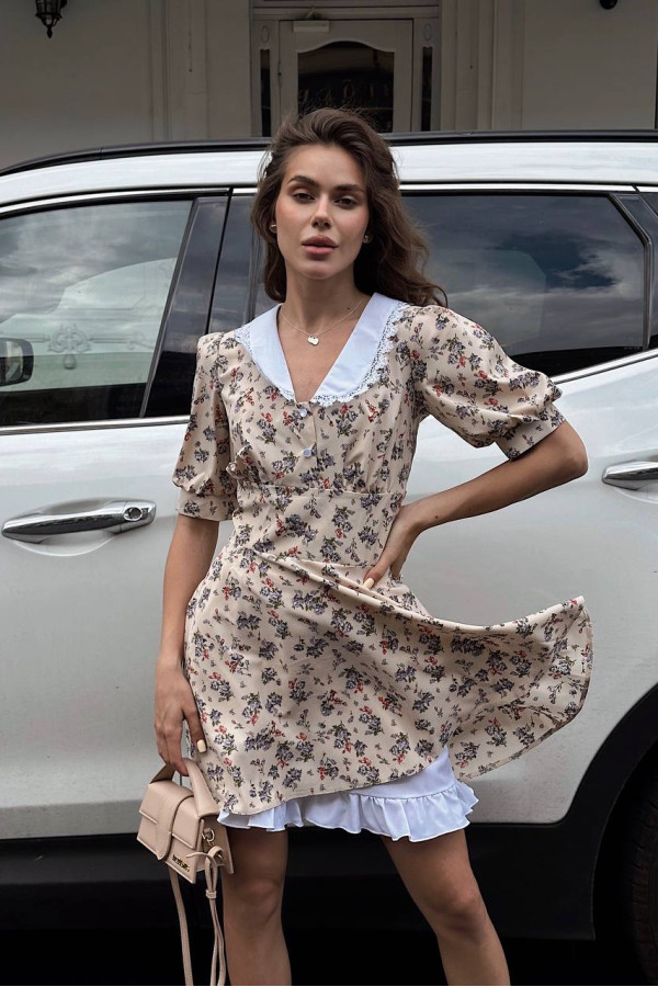 Сукня з шортиками молочна 