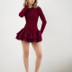 Сукня комбінезон в стилі бренду бордового кольору