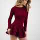 Сукня комбінезон в стилі бренду бордового кольору