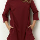 Сукня ромпер бордо з довгим рукавом 