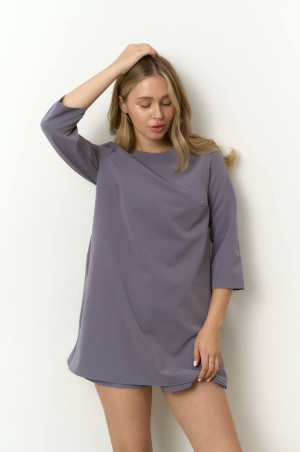 Сукня ромпер сіра з довгим рукавом 