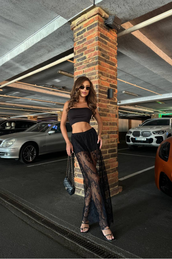 Спідниця з гіпюра чорна