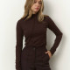 Лонг зі швами  шоколадного кольору з довгим рукавом 
