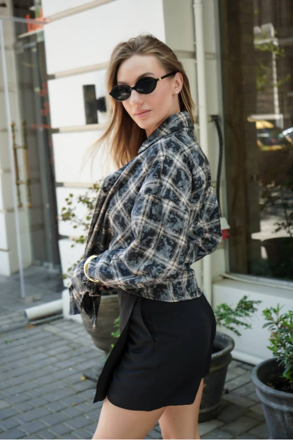 Сорочка фланелева оверсайз чорна