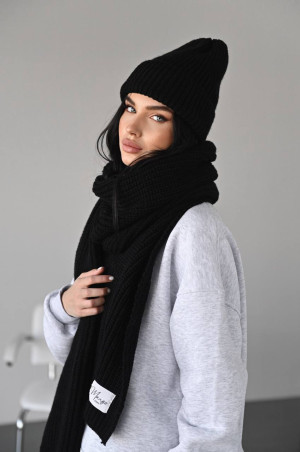 Шарф в'язаний теплий  чорний