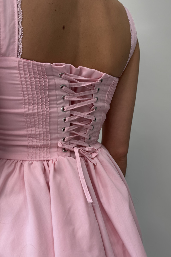 Корсетна рожева сукня 