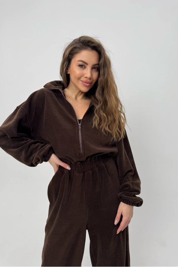 Стильний шоколадний комбінезон 