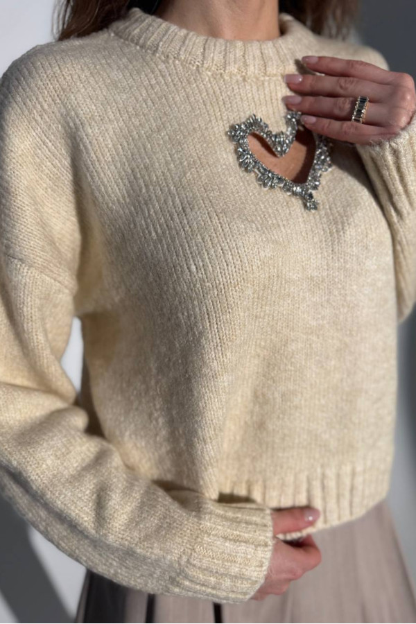 Светр Серце бежевий