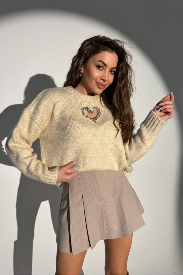 Светр Серце бежевий