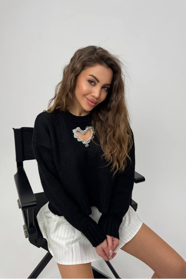 Светр Серце чорний