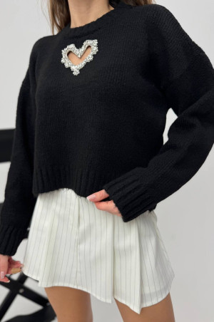 Светр Серце чорний