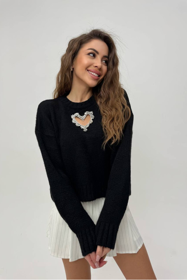 Светр Серце чорний