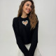 Светр Серце чорний