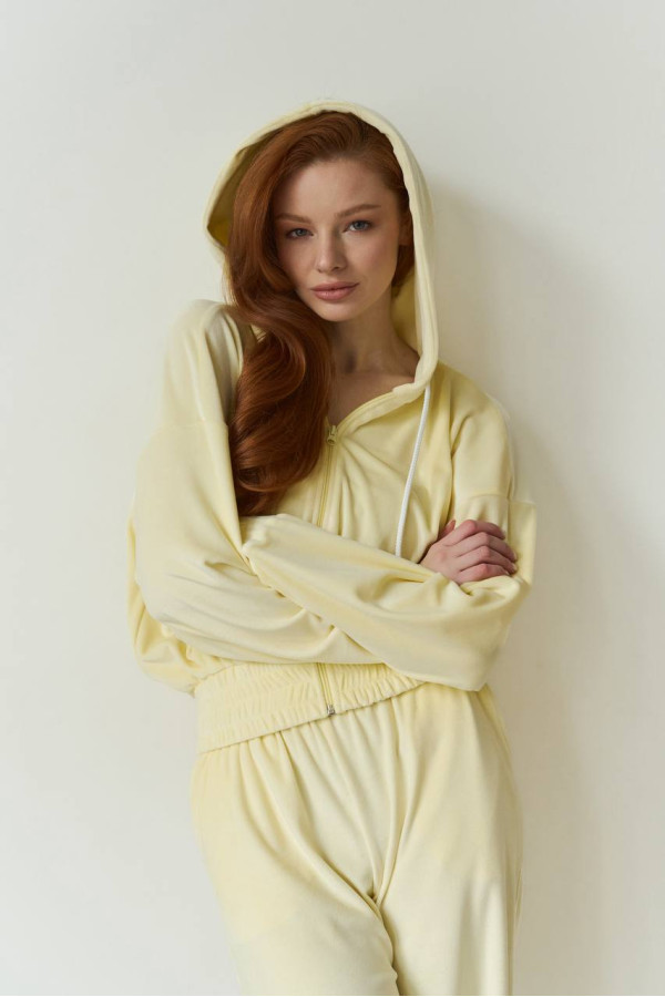 Костюм велюровий лимонний