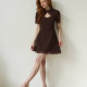 Сукня  з мереживом шоколадного кольору