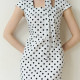 Сукня  в стилі бренду  білого кольору в горошок