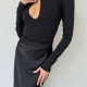 Боді чорний з вирізом 