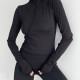 Лонг зі швами чорний з довгим рукавом 