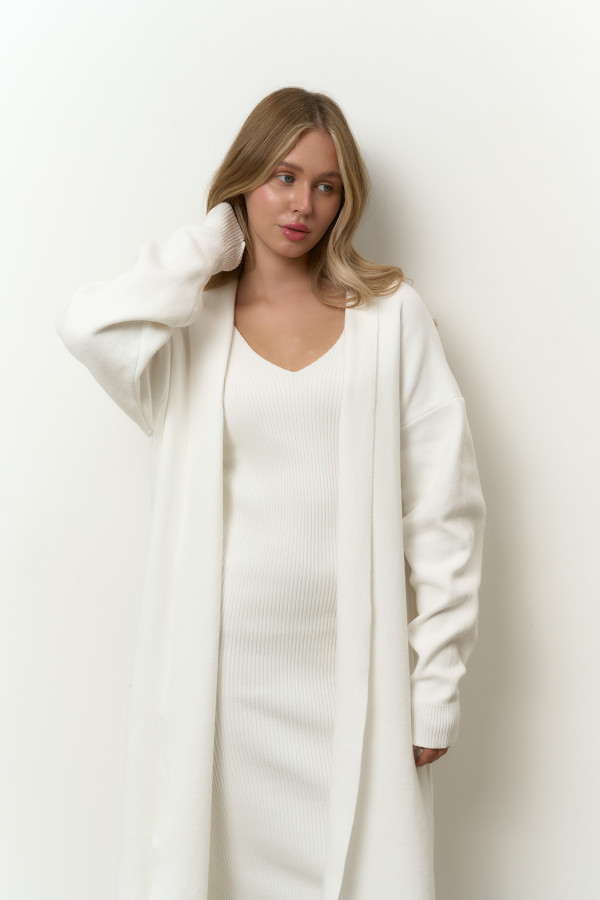 Набір з сукні та кардигану молочний