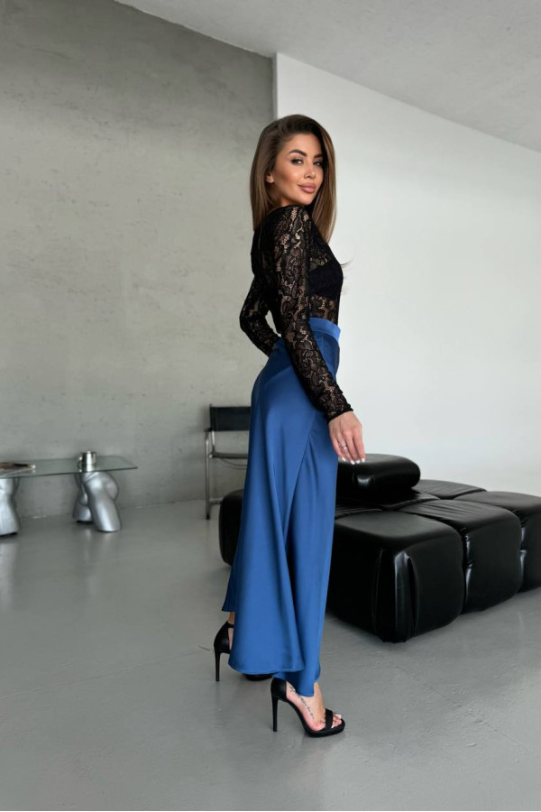 Спідниця міді кольору джинс