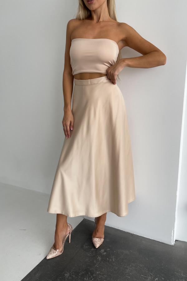 Спідниця міді бежева на запах