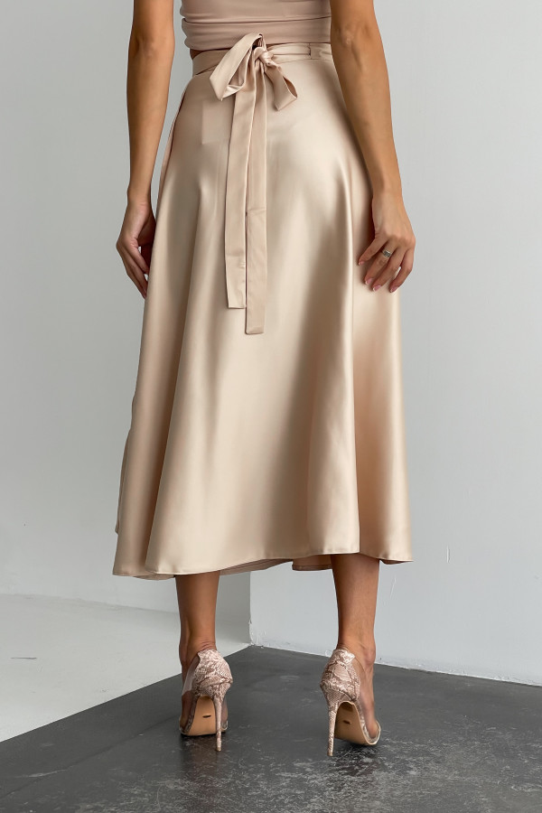 Спідниця міді бежева на запах