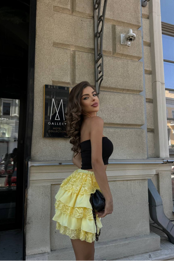 Спідниця з рюшами жовта