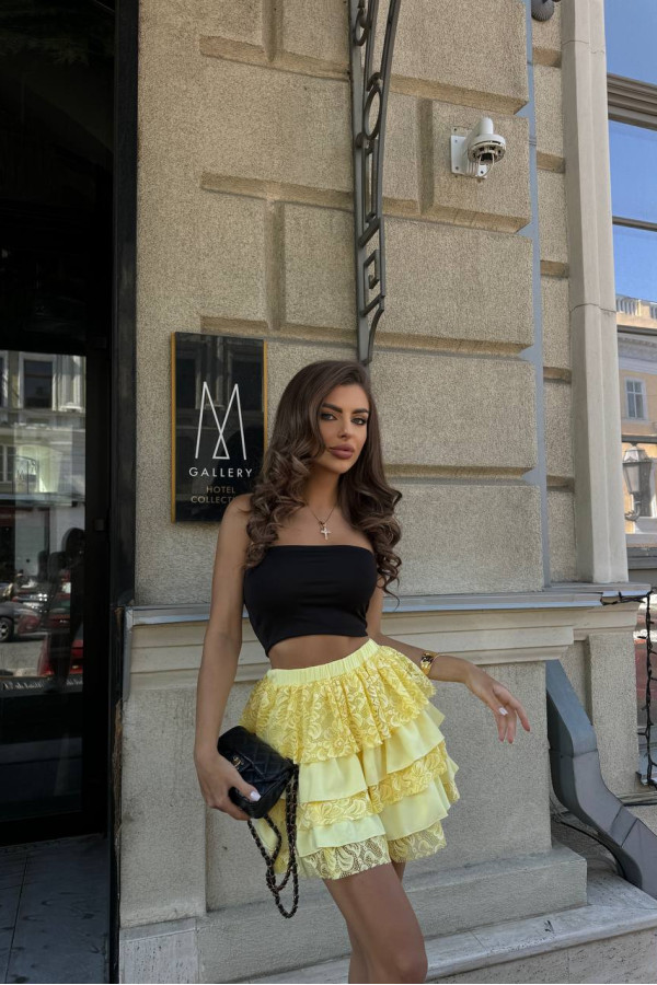 Спідниця з рюшами жовта