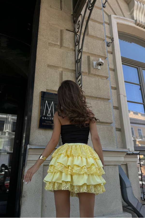 Спідниця з рюшами жовта