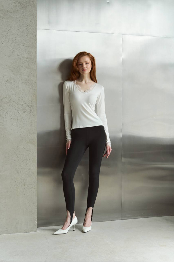 Лосини зі штрипками матові чорні