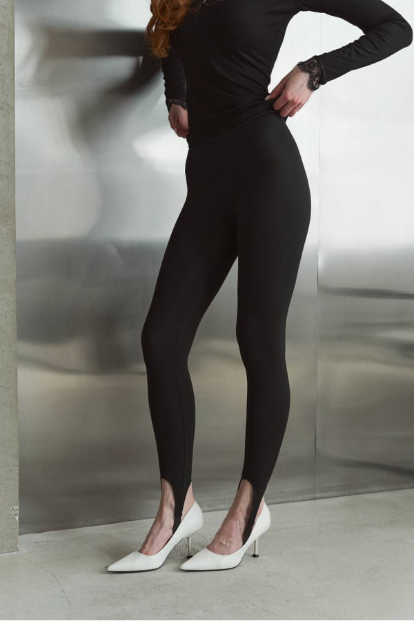 Лосини зі штрипками матові чорні