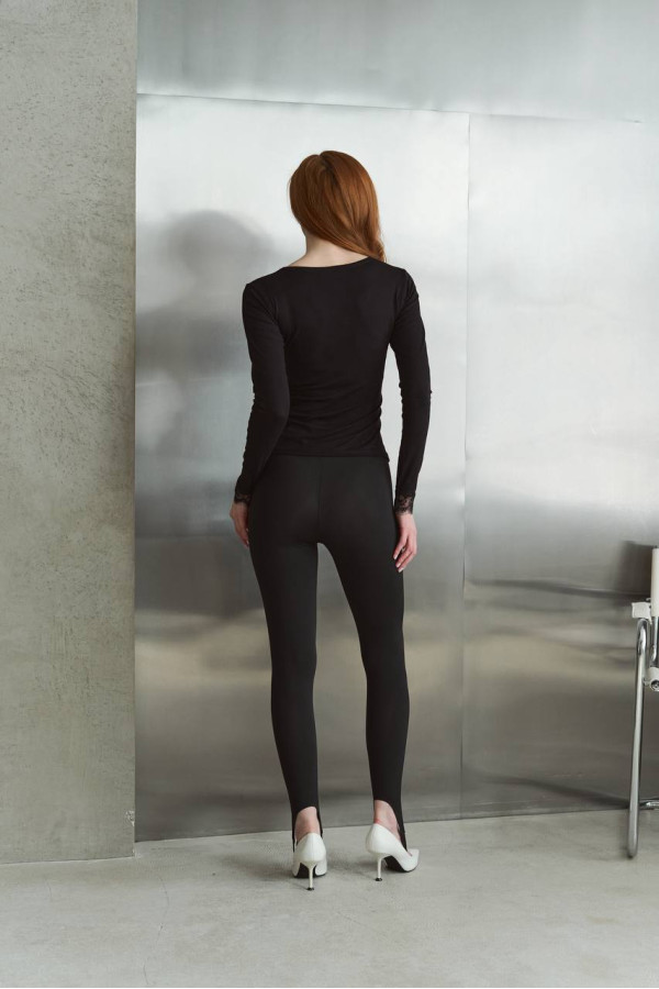 Лосини зі штрипками матові чорні