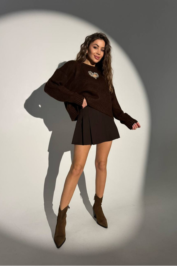 Спідниця-шорти темно шоколадна