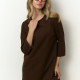 Сукня ромпер шоколадна з довгим рукавом 