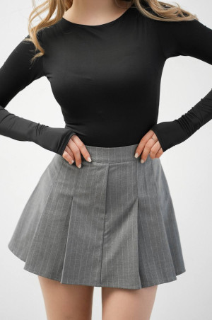 Спідниця-шорти сіра в смужку 