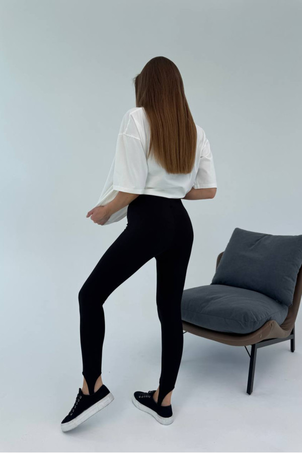 Лосини зі штрипками в рубчик чорні