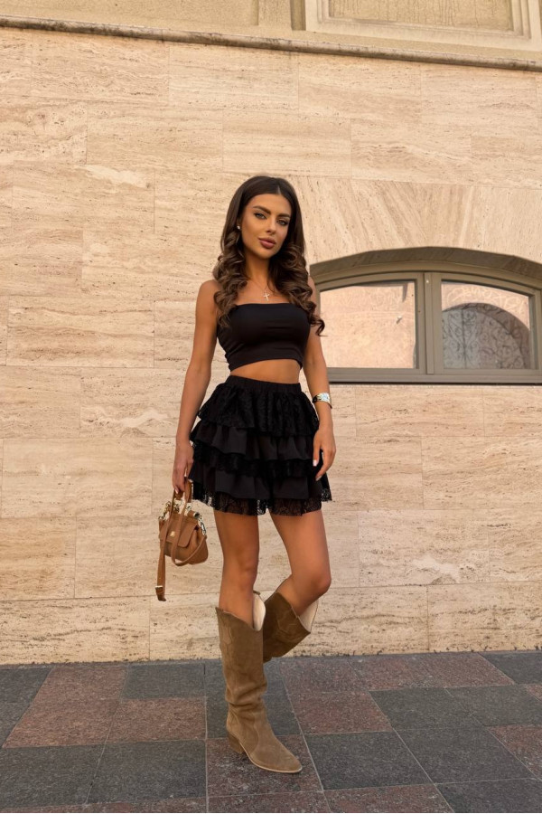 Спідниця з рюшами чорна