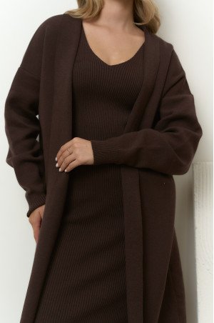 Набір з сукні та кардигану шоколадний