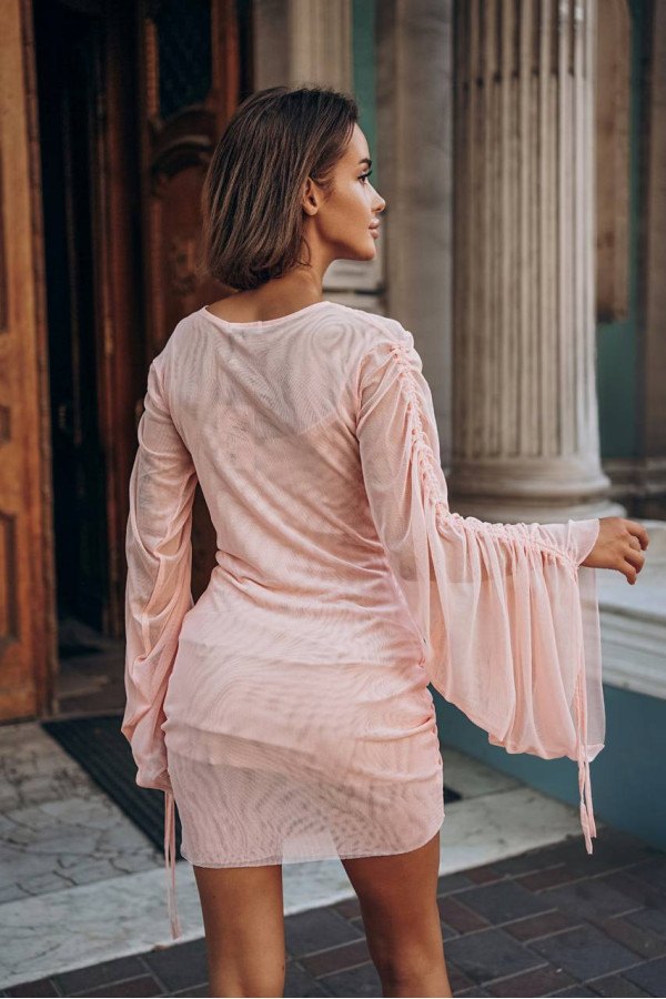 Сукня сітка 2 в 1 персикова