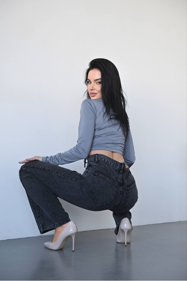 Лонг з затяжкою сірий