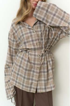 Сорочка фланелева оверсайз бежева 