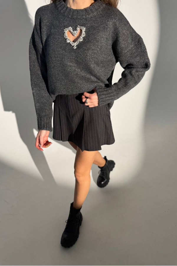 Светр Серце графітовий