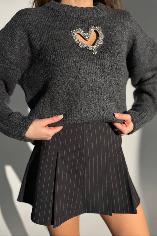 Светр Серце графітовий