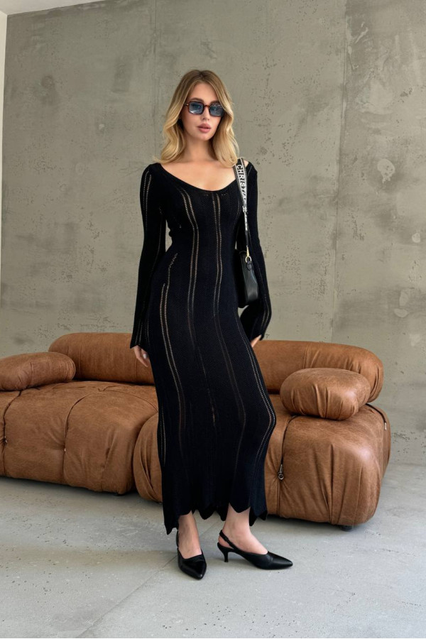Пляжна сукня чорна максі