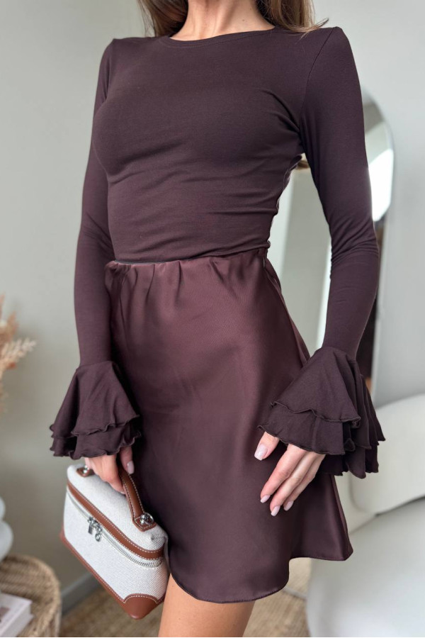 Коротка спідниця шоколадна