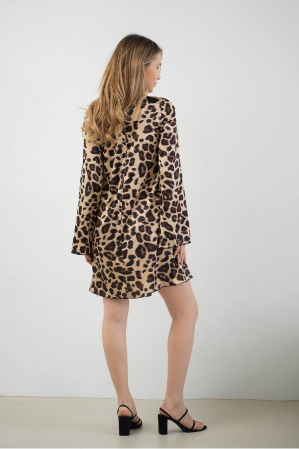 Шовкова сукня в лео принт 