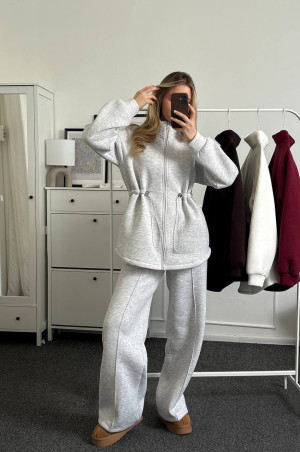 Костюм теплый на флисе cірий меланж