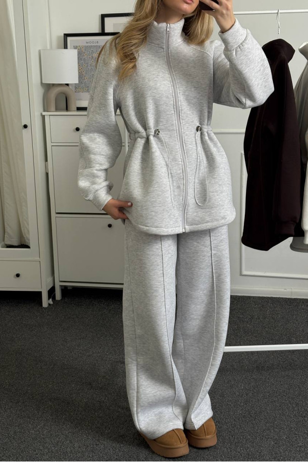 Костюм теплый на флисе cірий меланж