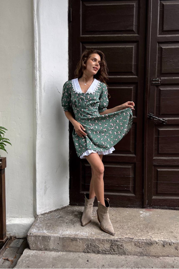 Сукня з шортиками зелена 